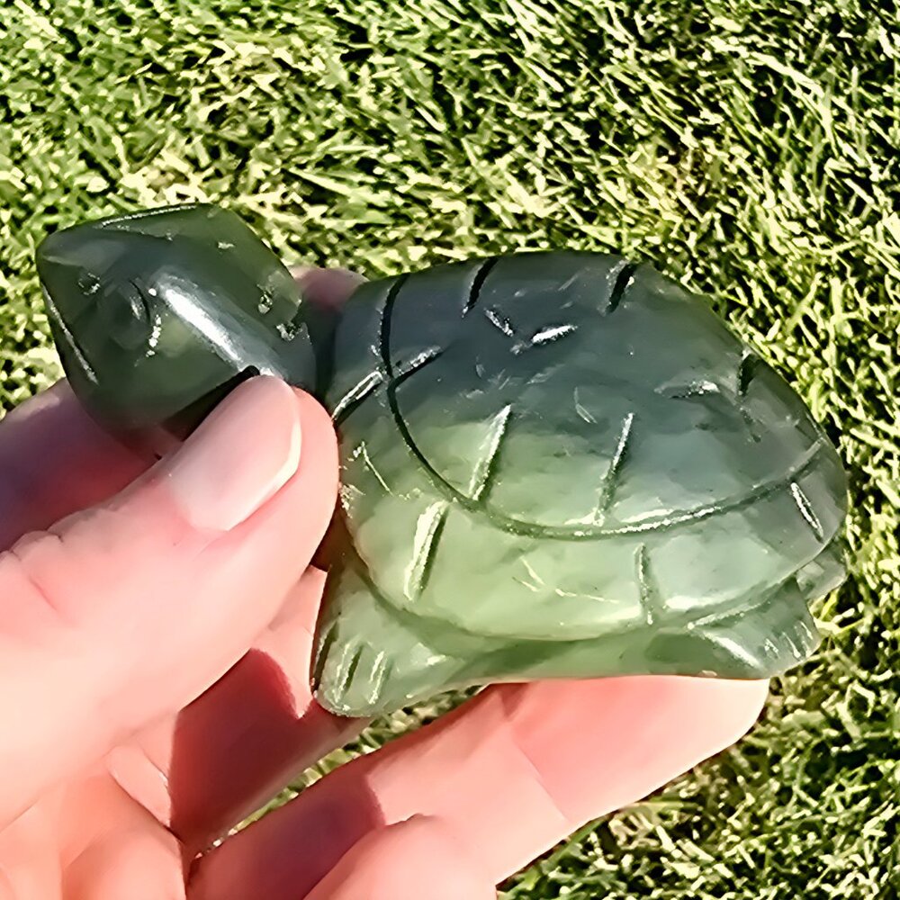 Nephrite Jade Turtle Carving – Protection, Longevity & Ancient Wisdom
